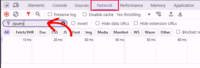Look for jQuery in Developer Tools Look for jQuery in Developer Tools
