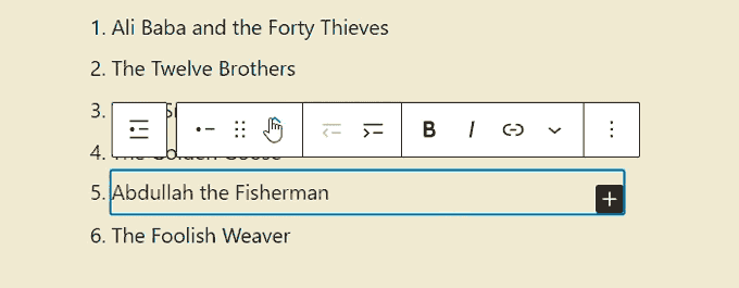 Move list items up and down Move list items up and down