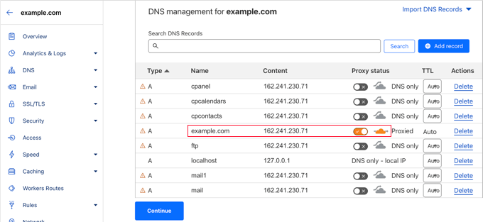 Verify DNS Records to Set up Cloudflare Verify DNS Records to Set up Cloudflare