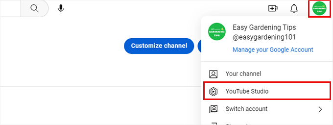YouTube studio YouTube studio