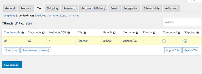 Add a tax rate in WooCommerce Add a tax rate in WooCommerce