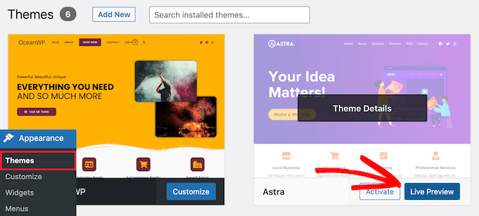 WordPress theme preview WordPress theme preview