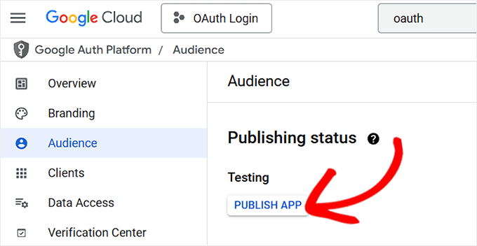 Click the Publish App button