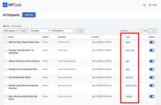 WPCode - WordPress Snippets Organized by Tags WPCode - WordPress Snippets Organized by Tags