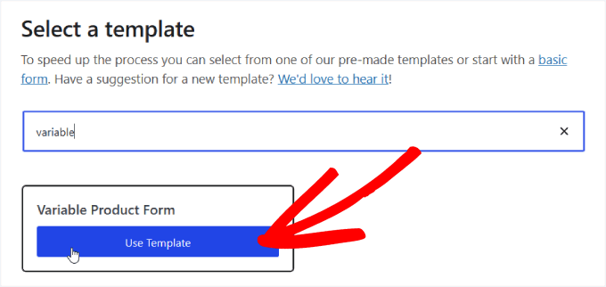 Use variable product form template Use variable product form template