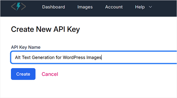 Click the Create button Click the Create button