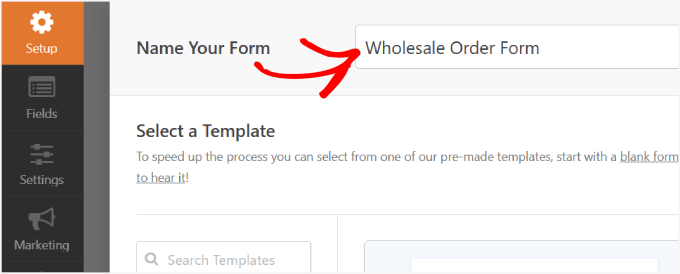 Name your form Name your form