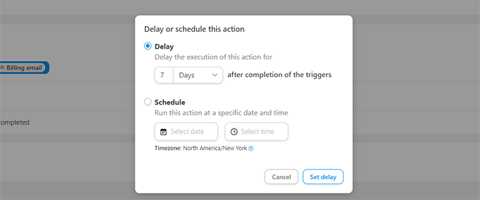 Set delay time Set delay time