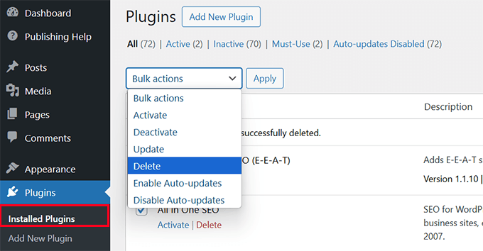 delete all plugins delete all plugins