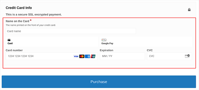 Add demo card details Add demo card details