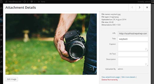 Media popup in WordPress 4.0