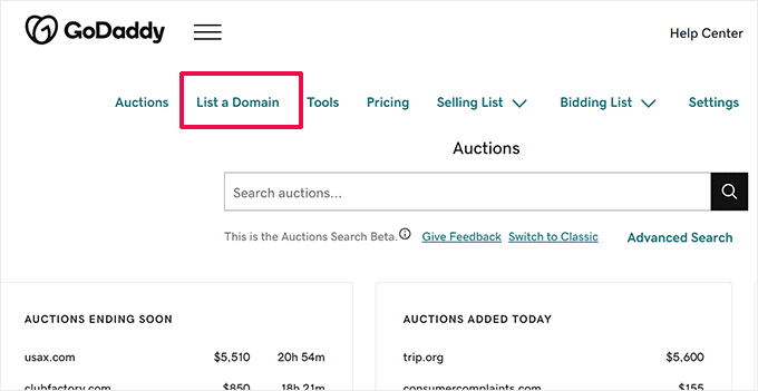 GoDaddy domain auctions GoDaddy domain auctions