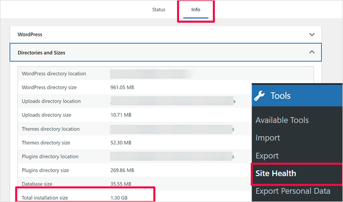 Calculating WordPress file sizes Calculating WordPress file sizes