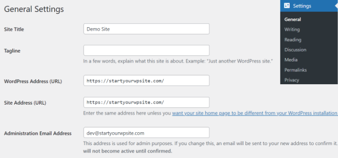 Change site title Change site title