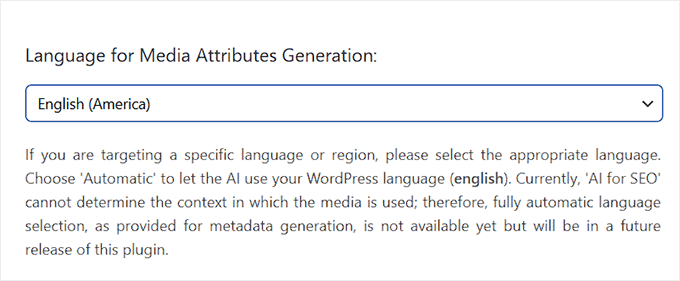 Choose a language for media attributes Choose a language for media attributes