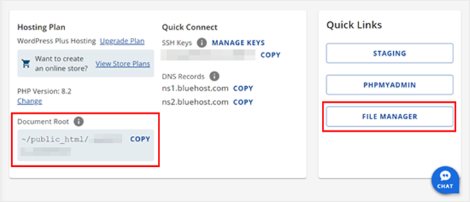 Opening Bluehost's file manager Opening Bluehost's file manager