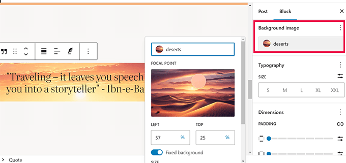 Background image support for Quote block Background image support for Quote block