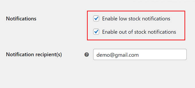 Enable low stock and out of stock notifications for your products Enable low stock and out of stock notifications for your products