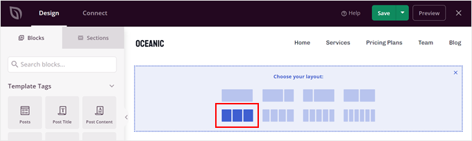 Choosing a row layout in SeedProd Choosing a row layout in SeedProd
