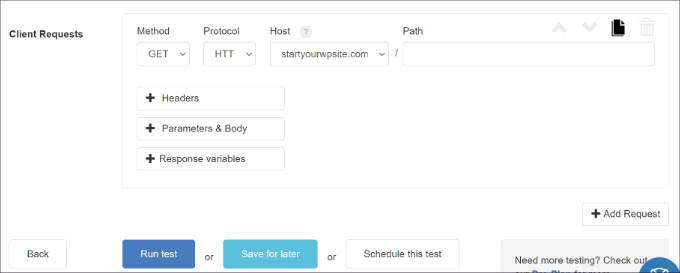 Edit client request settings Edit client request settings