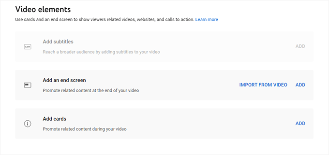 Video elements Video elements
