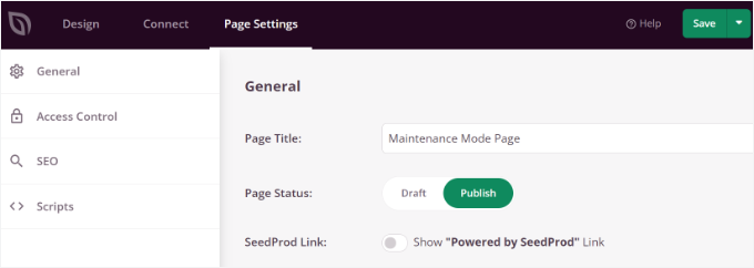 Publish your maintenance mode page Publish your maintenance mode page