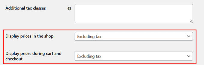 Configure tax displaying options Configure tax displaying options