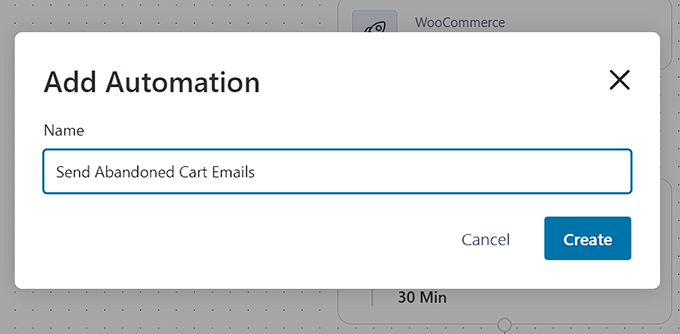 Add an automated workflow name Add an automated workflow name