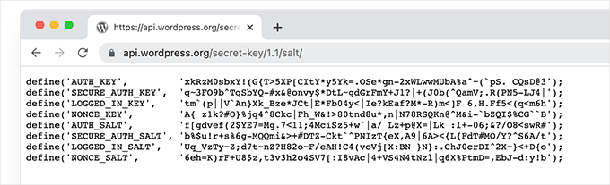 WordPress security key generator WordPress security key generator