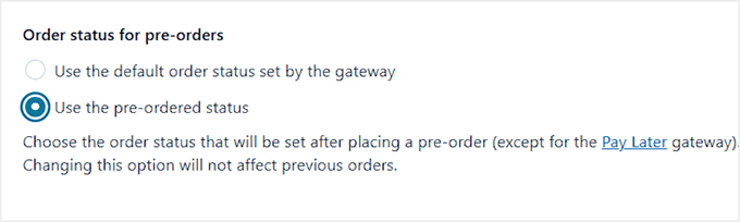 Configure order status in YITH