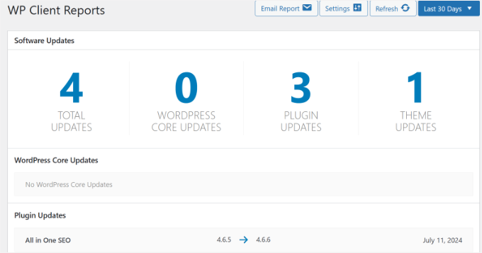 Client reports preview Client reports preview