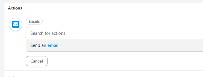 Send email action Send email action