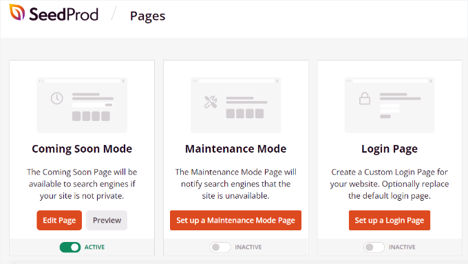 Make the coming soon page active Make the coming soon page active