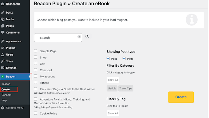 The Beacon WordPress plugin The Beacon WordPress plugin