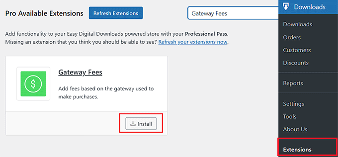 Install the EDD gateway fees extension Install the EDD gateway fees extension