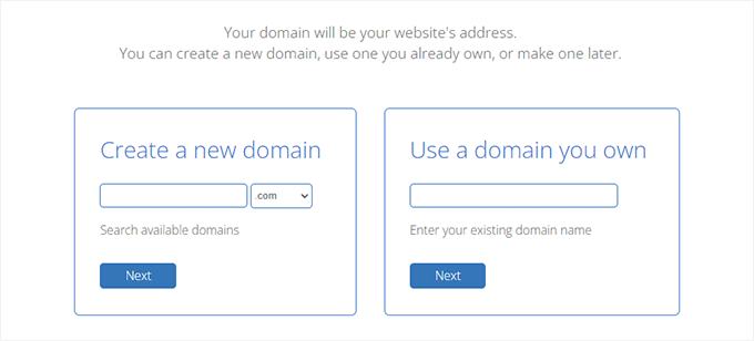 Choose domain name Choose domain name