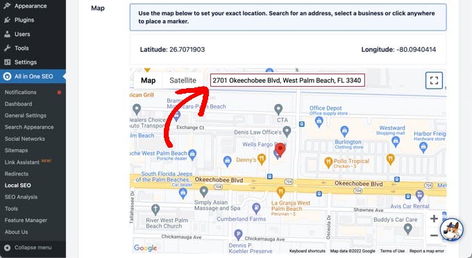 Enter Your Store Location as a Query in the Map Section Enter Your Store Location as a Query in the Map Section