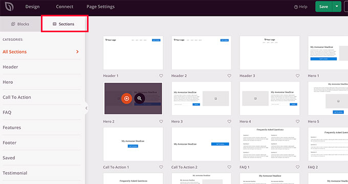 Using sections in page builder Using sections in page builder
