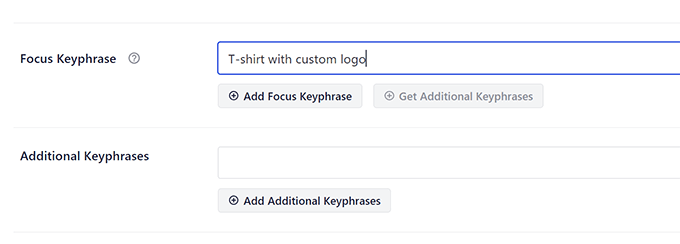 Setting focus keyphrase in AIOSEO Setting focus keyphrase in AIOSEO