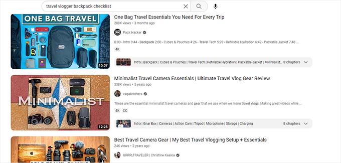 YouTube search results YouTube search results