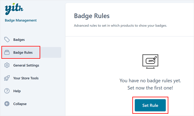 Creating a new product badge rule in YITH Creating a new product badge rule in YITH
