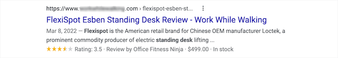 Rich snippets example Rich snippets example