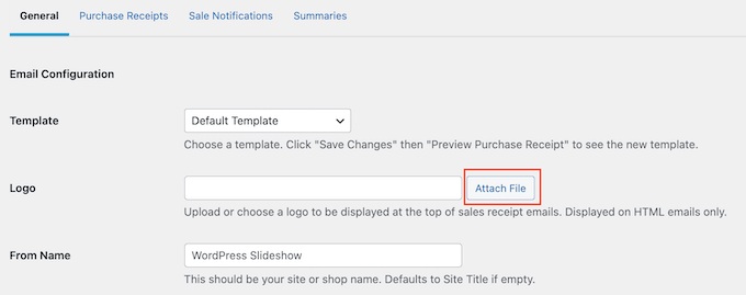 Adding a logo to the purchase receipt email Adding a logo to the purchase receipt email