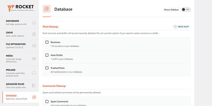 Optimize database Optimize database