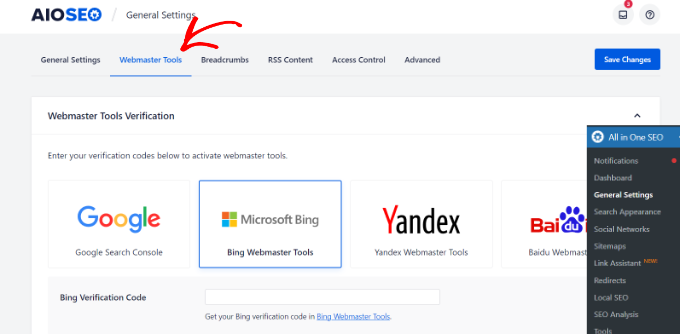 Go to webmaster tools Go to webmaster tools
