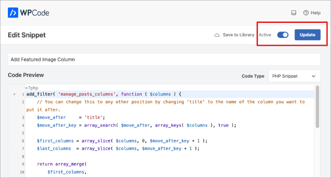 update code snippet update code snippet