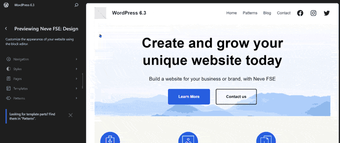 New theme preview in site editor New theme preview in site editor