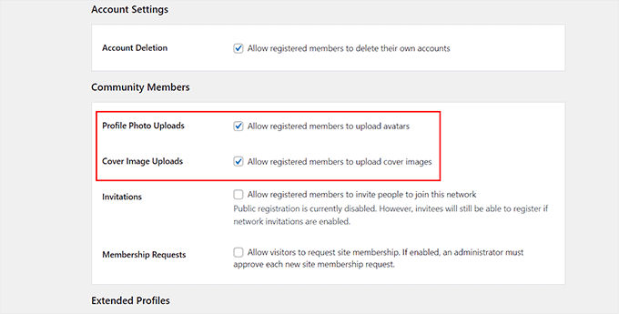 Allow profile photo uploads for members Allow profile photo uploads for members