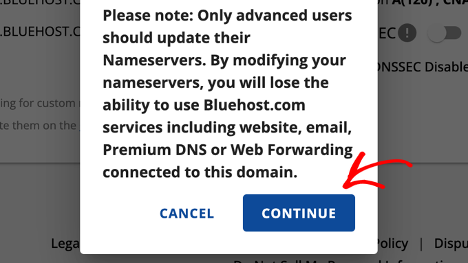 Bluehost Disclaimer About Updating Nameservers Bluehost Disclaimer About Updating Nameservers