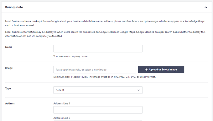 Enter your business information Enter your business information